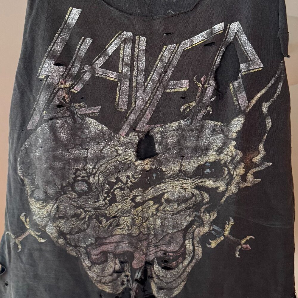 Vintage SLAYER distressed tank top - size small unisex